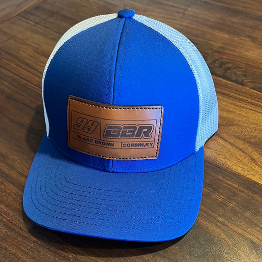Royal/White Leather Patch BBR Hat