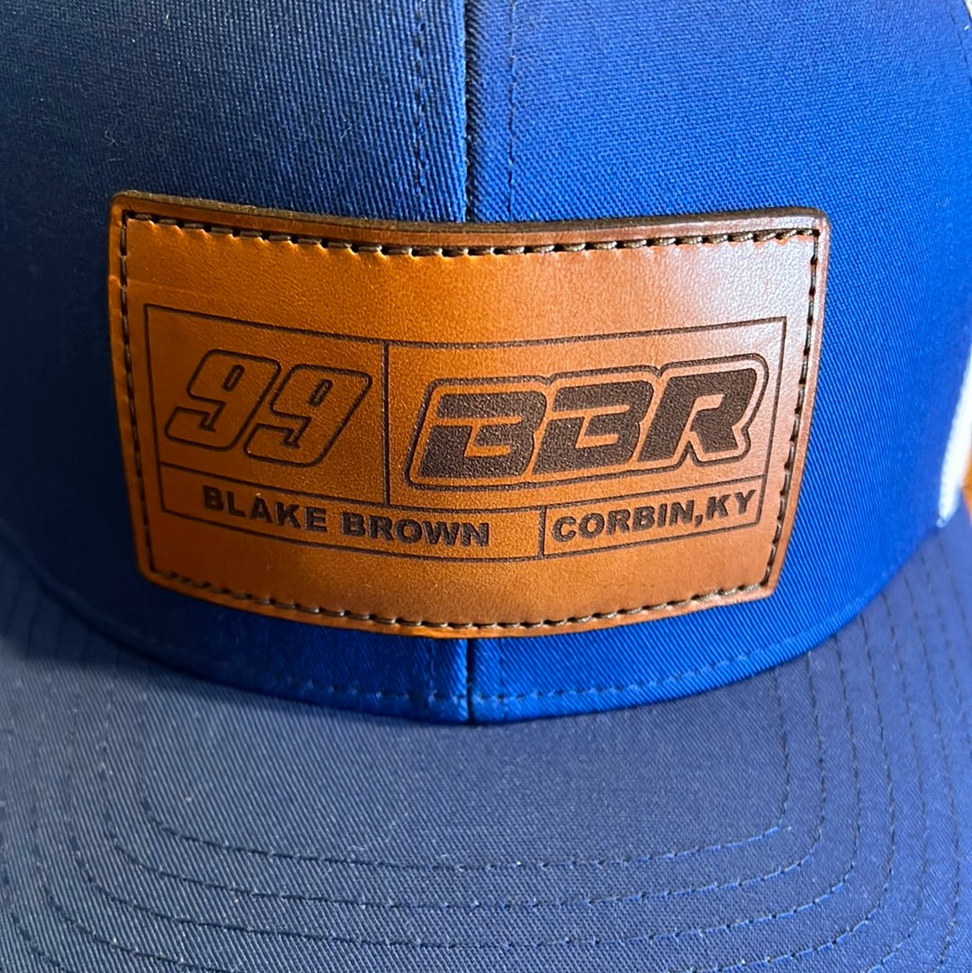 Royal/White Leather Patch BBR Hat